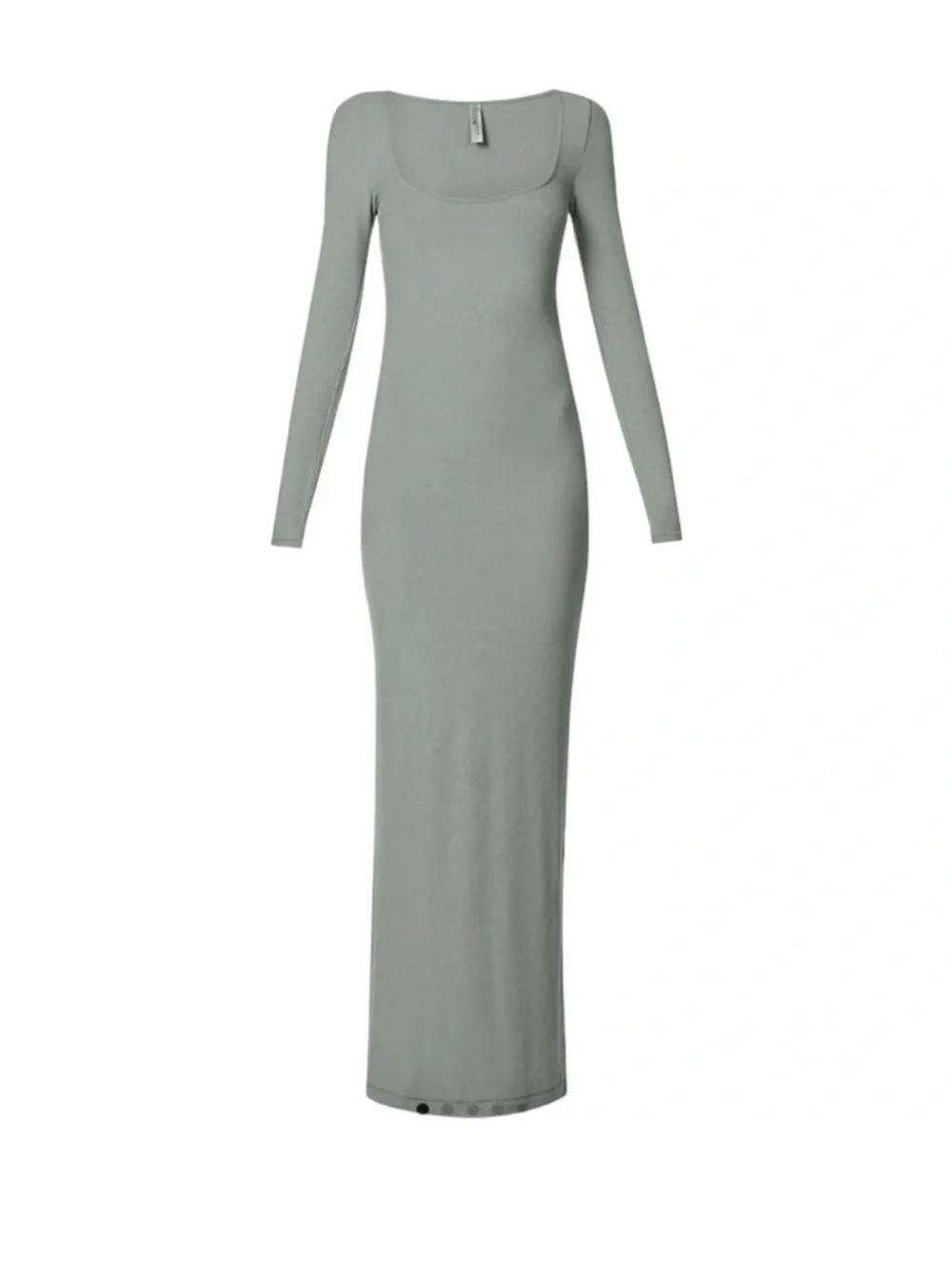 SKIMS Long Sleeve Scoop-Neck Maxi Dress - Light Grey